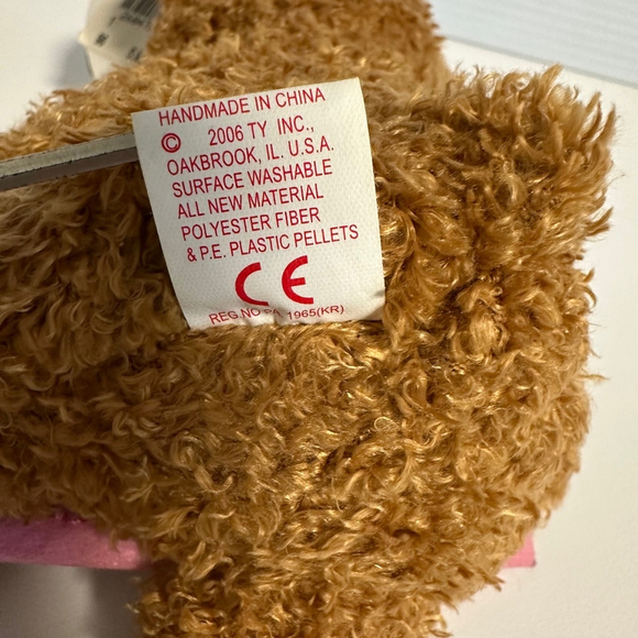 Ty Beanie Babies Plush Bear Brown Pink NEW “You’re A Sweetie” Love Valentines - Picture 14 of 14